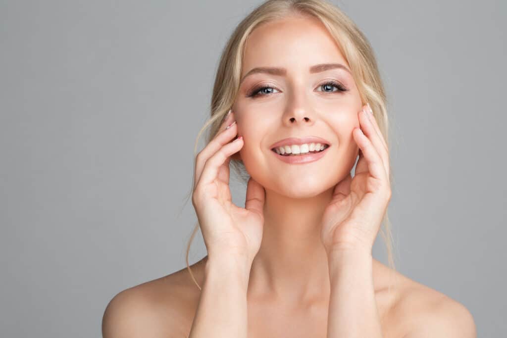 Woman with fresh skin from a chemical peel or HydraFacial in Lebanon County, PA